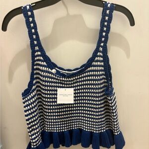 American Eagle Blue and White Crochet